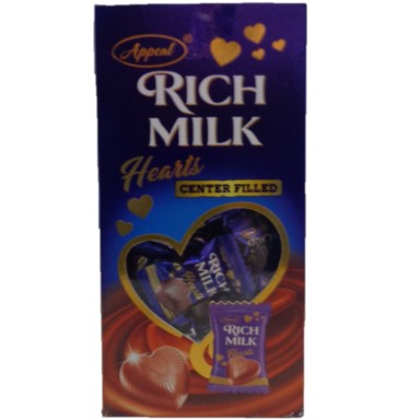 Rich Milk Hearts Center Filled Appral Chocolates